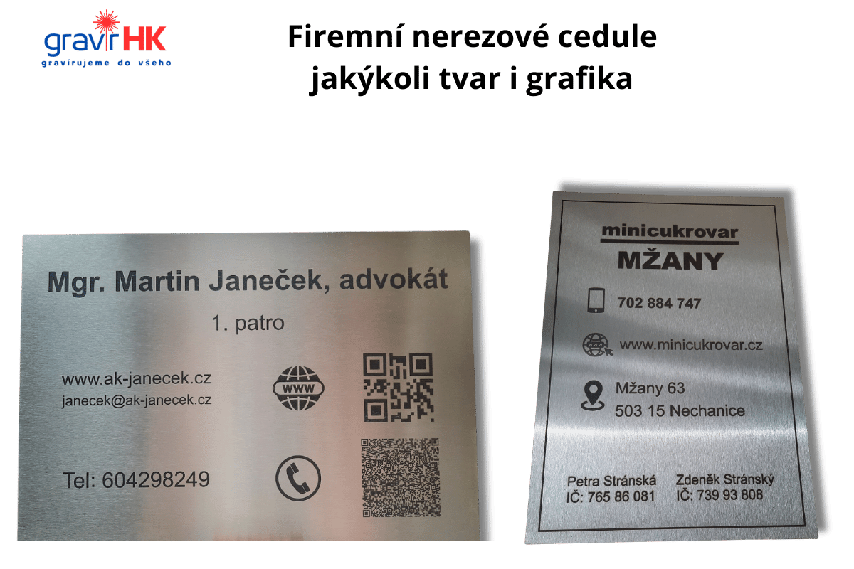 Firemní nerezová cedule