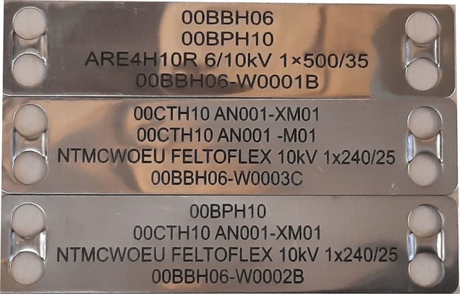 Nerezové kabelové štítky