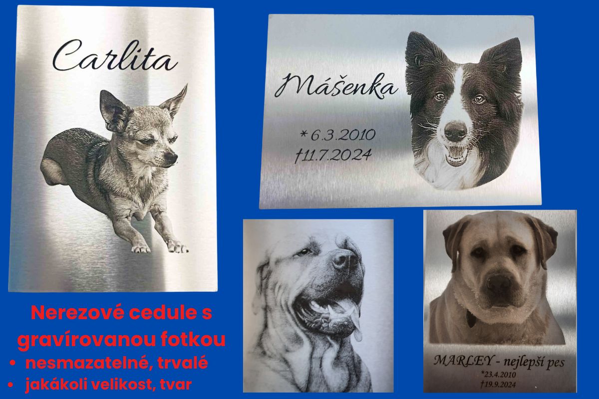 Nerezová cedule s gravírovanou fotkou